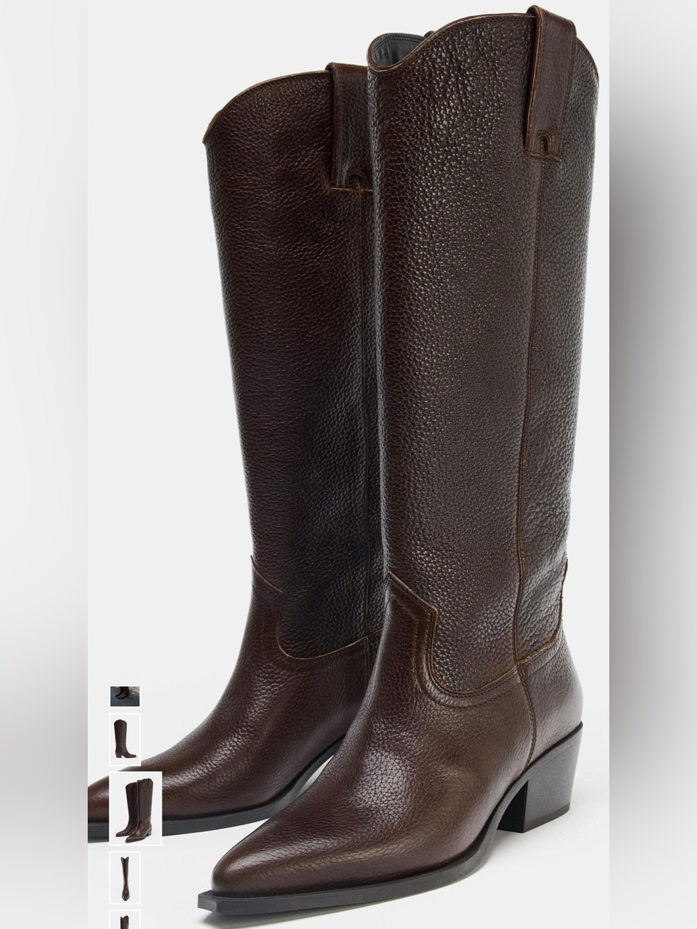 Women’s Dark Brown Leather Knee-High Boot